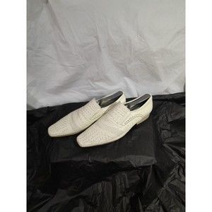 Mens Leather Dress Shoes, Cream, Handmade Lido Marinozzi Loafer Sz 8.5/ 41